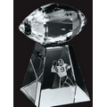 Faceted Football Award with Tall Base - Medium